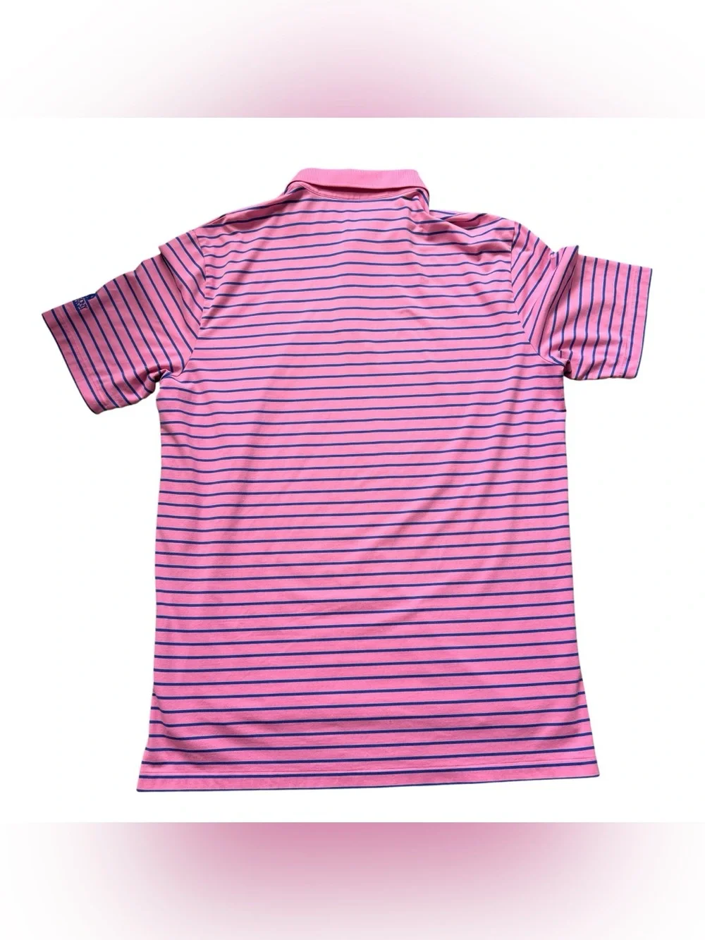 Polo Golf Ralph Lauren Mens Pink Blue Striped Performance Polo Shirt XL Golfcore - Picture 10 of 10